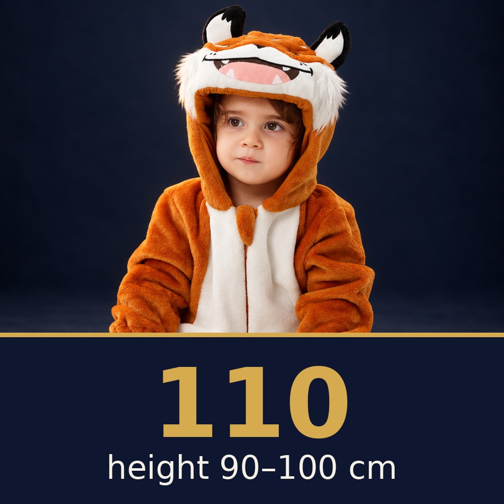 Solis Critter Onesie Smiling Tiger — size 110 · height 90–100 cm