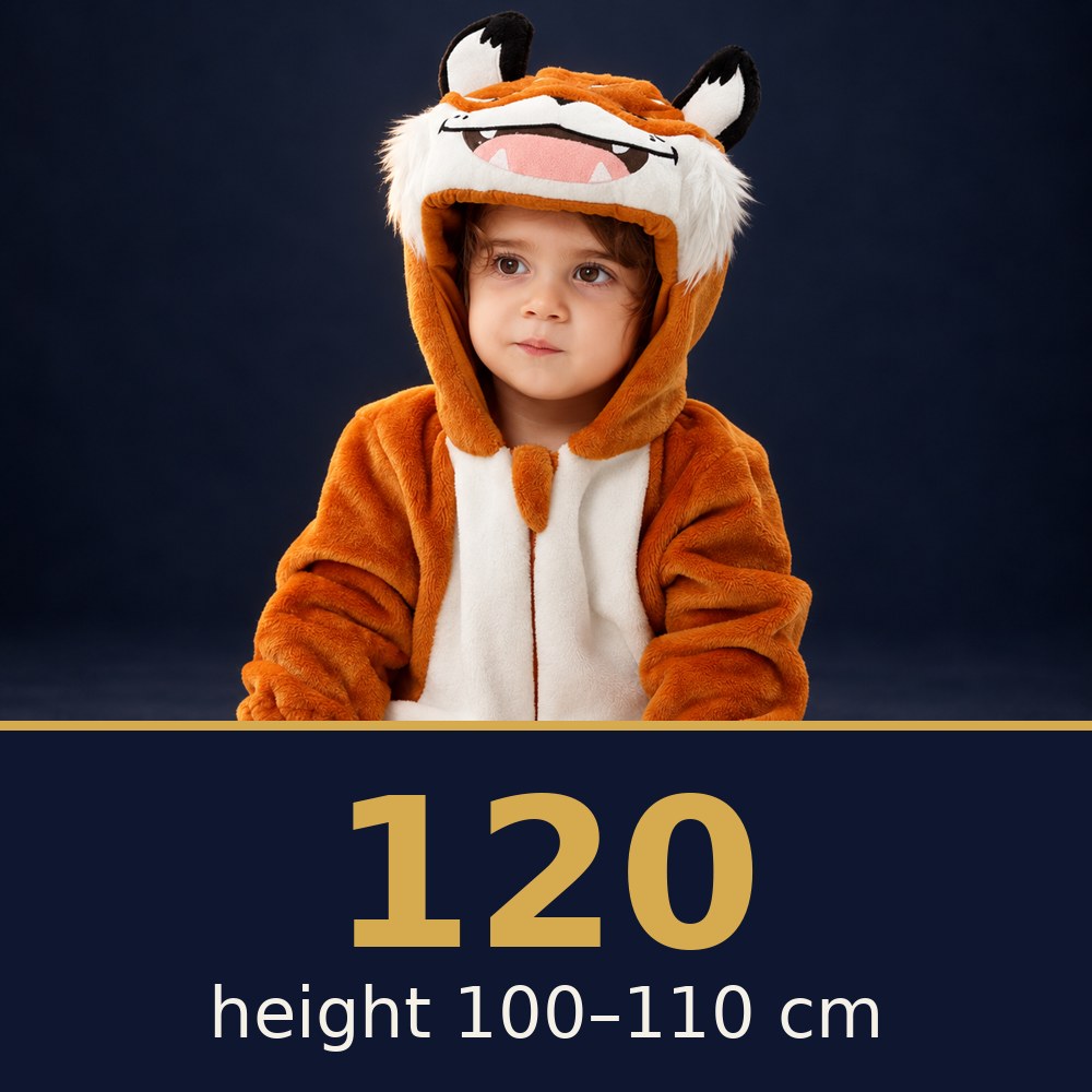 Solis Critter Onesie Smiling Tiger — size 120 · height 100–110 cm
