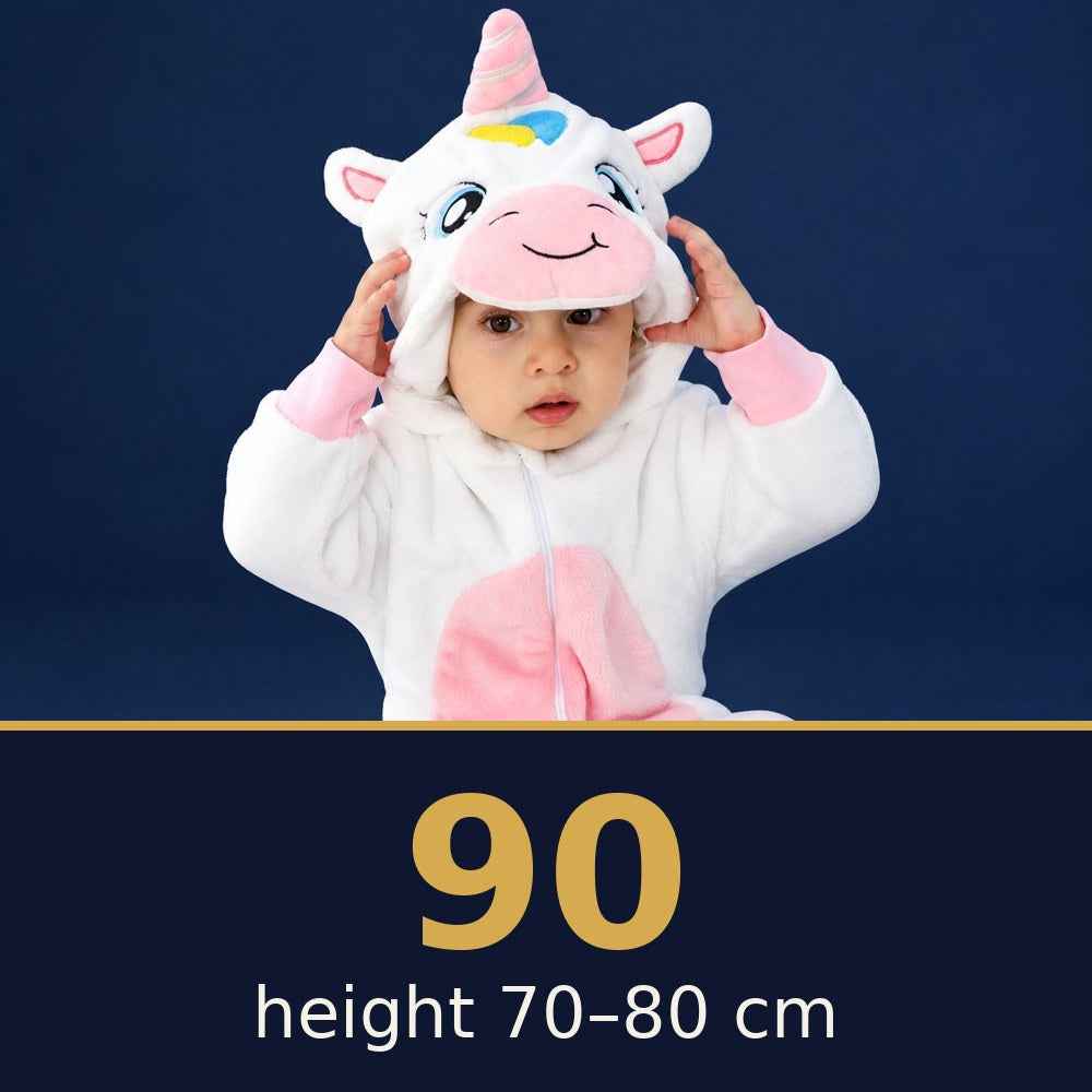 Solis Critter Onesie White Unicorn — size 90 · height 70–80 cm
