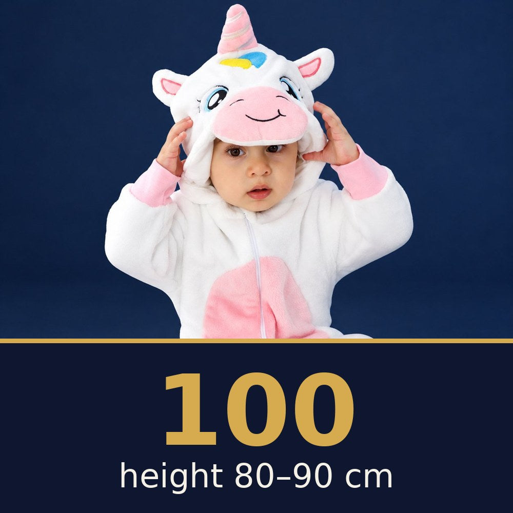 Solis Critter Onesie White Unicorn — size 100 · height 80–90 cm