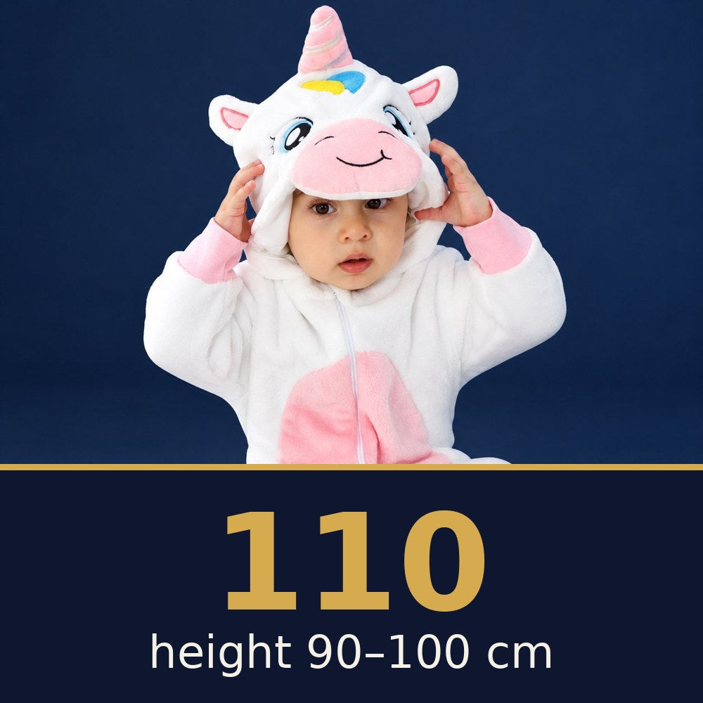 Solis Critter Onesie White Unicorn — size 110 · height 90–100 cm