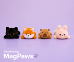 Solis Cruiser Pals magnetic car plush — magnetic plush animals: black cat, fox, capybara and bunny