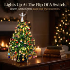 Solis Crystal Pine — beaded Christmas tree lights up at the flip of a switch