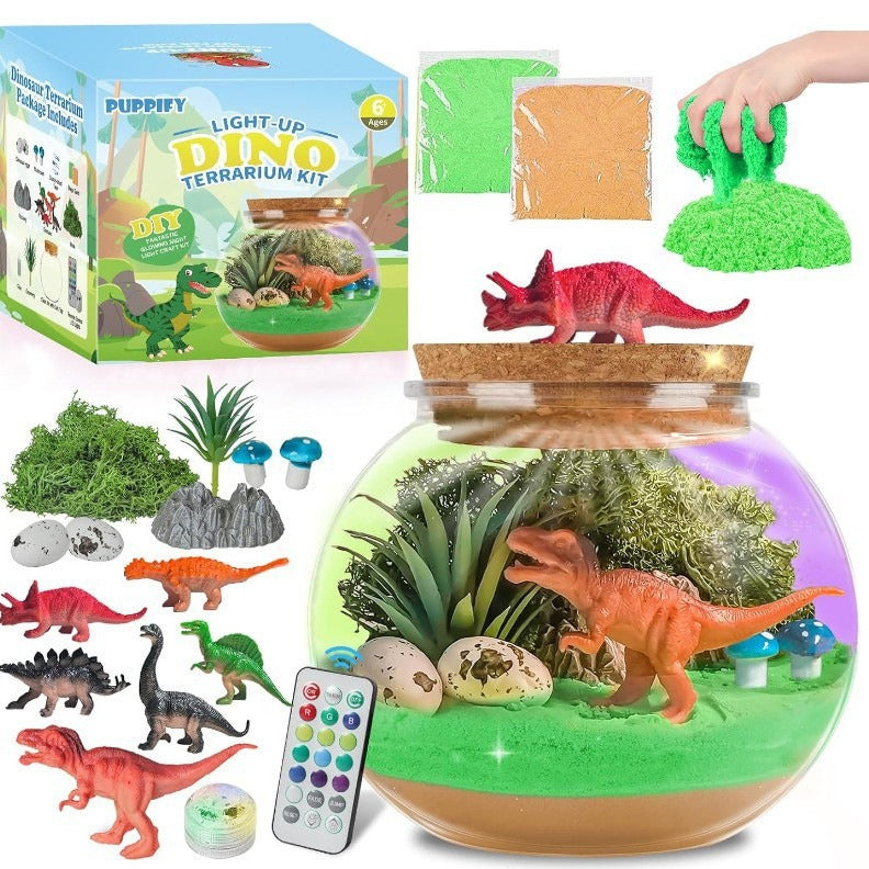 Dinosaur Light-Up Terrarium Kit for Kids — Solis Dino Garden, full set
