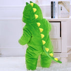 Solis Dino Hoodie Romper from behind: spines and tail