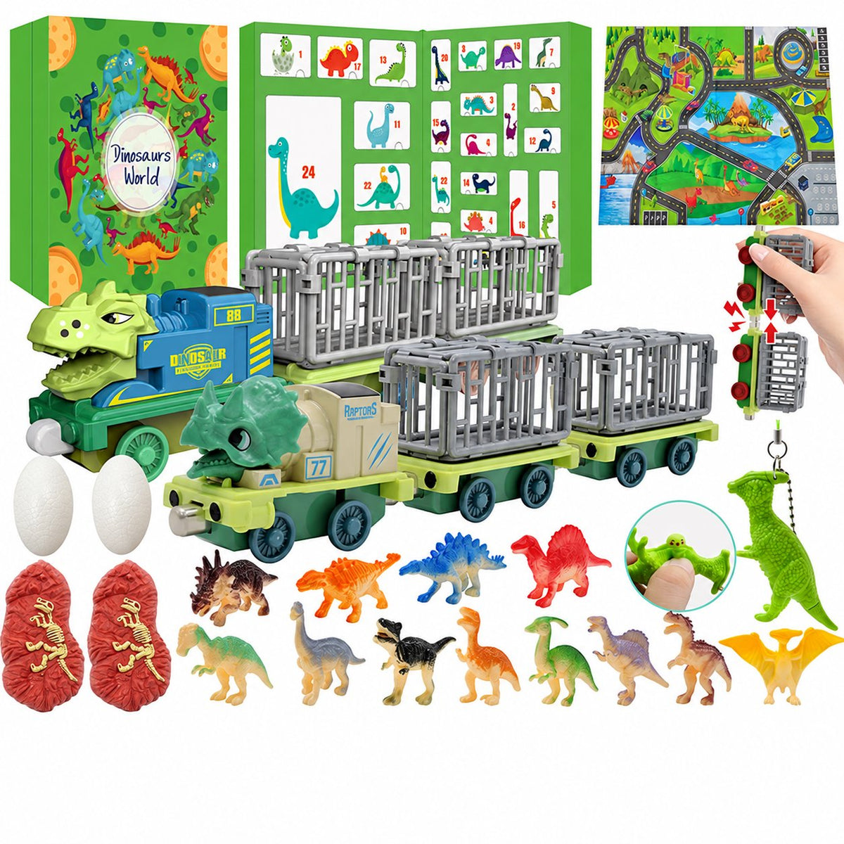 Dinosaur Truck Advent Calendar — Solis Dino Transport, full set