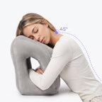 Solis Drift Travel Sleep Pillow supporting the head at a relaxed 45° forward lean