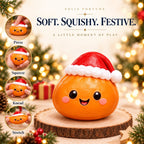 Solis Dumpling House — orange dumpling squishy with a Santa hat, slow rebound and tear-resistant TPR