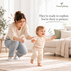 Solis First Steps — baby walking toward mum in the living room