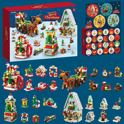 Christmas 4-in-1 Building Blocks Advent Calendar — Solis Four Scenes, full set