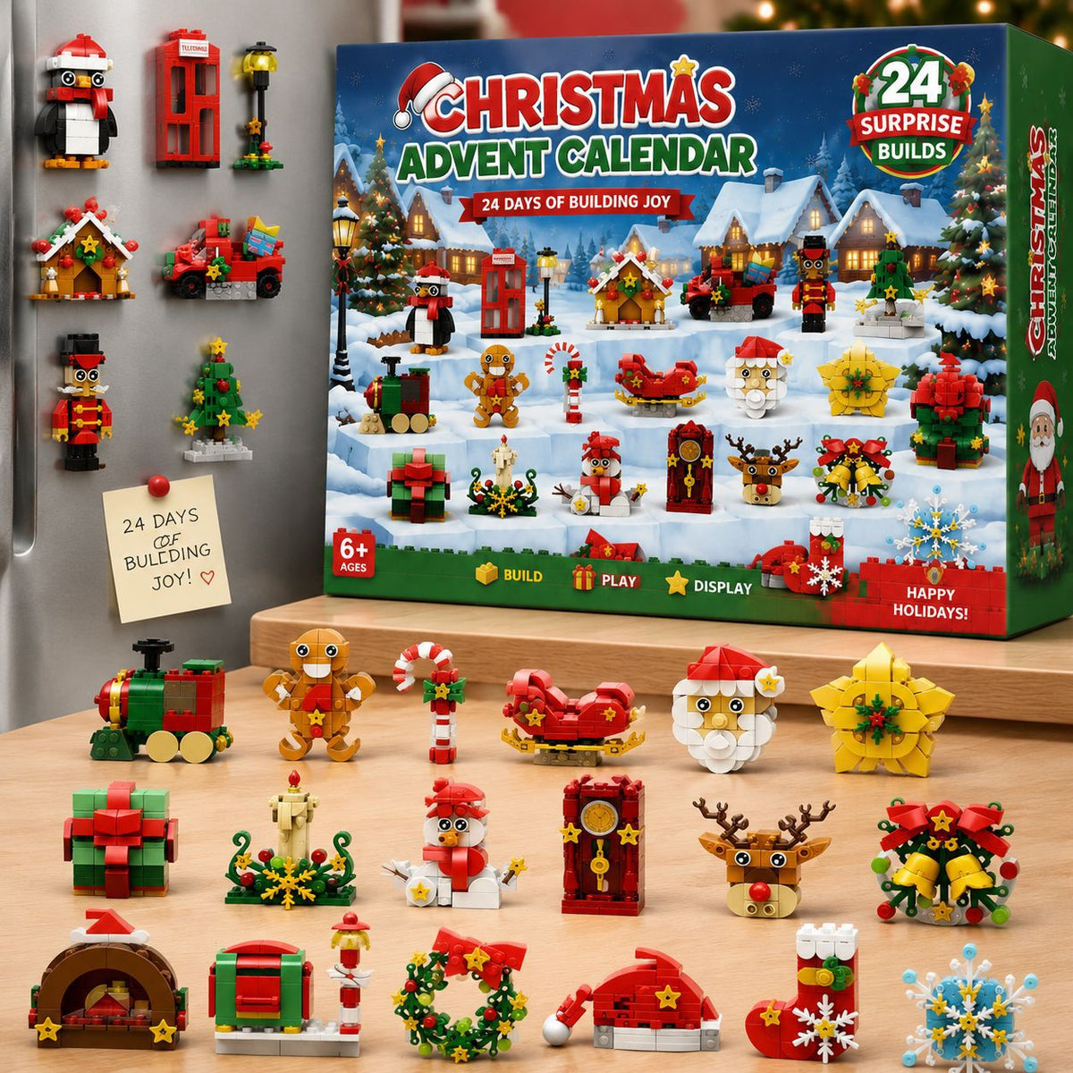 Christmas Magnet Building Blocks Advent Calendar — Solis Fridge Magnets, full set