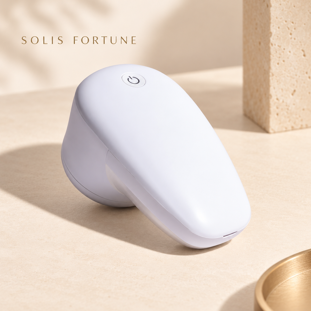 Solis Fuzzaway — White: rechargeable fabric shaver, cordless sweater shaver