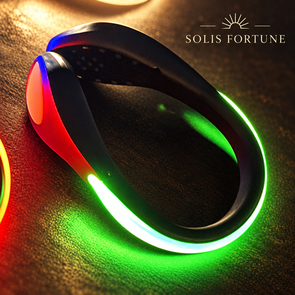 Solis Glowstep — Green: shoe clip light with a glowing green heel strip