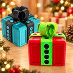Solis Gotcha Box — two puzzle gift boxes with screwed-down ribbons and a bow