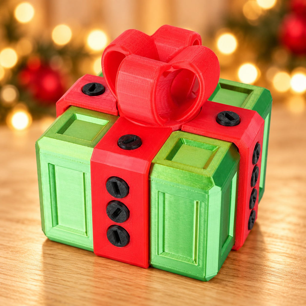 Solis Gotcha Box — Lime & Red — prank gift box with screws