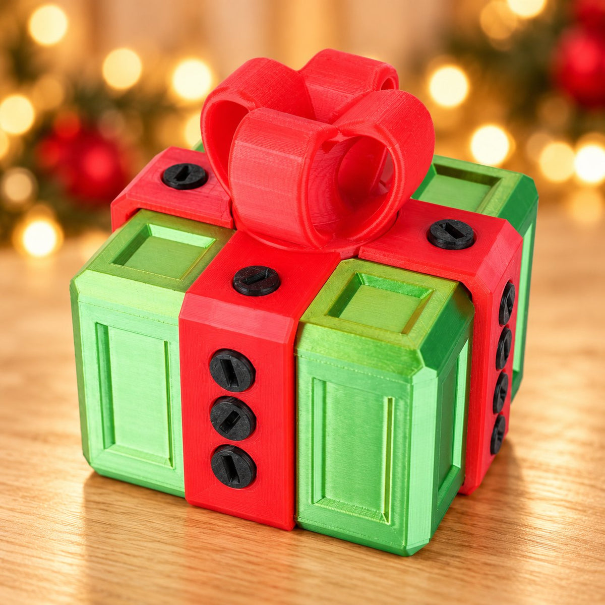 Solis Gotcha Box — Lime & Red — prank gift box with screws