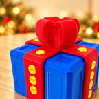 Solis Gotcha Box — Blue & Red, Gold Screws — prank gift box with screws