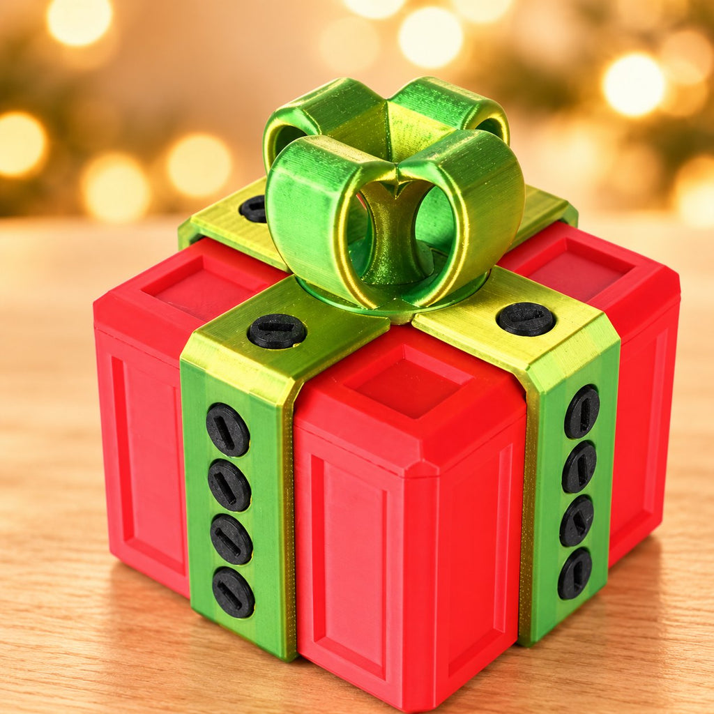 Solis Gotcha Box — Red & Lime — prank gift box with screws