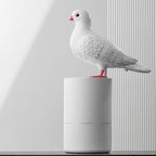 Solis — white dove soap dispenser on a white base, touchless foam pump