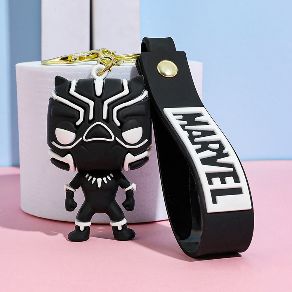 Solis Hero Keyrings Avengers Edition silicone keychain — Black Panther (Chibi)