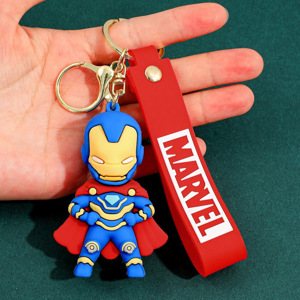 Solis Hero Keyrings Avengers Edition silicone keychain — Iron Man Armor 4 (Blue)
