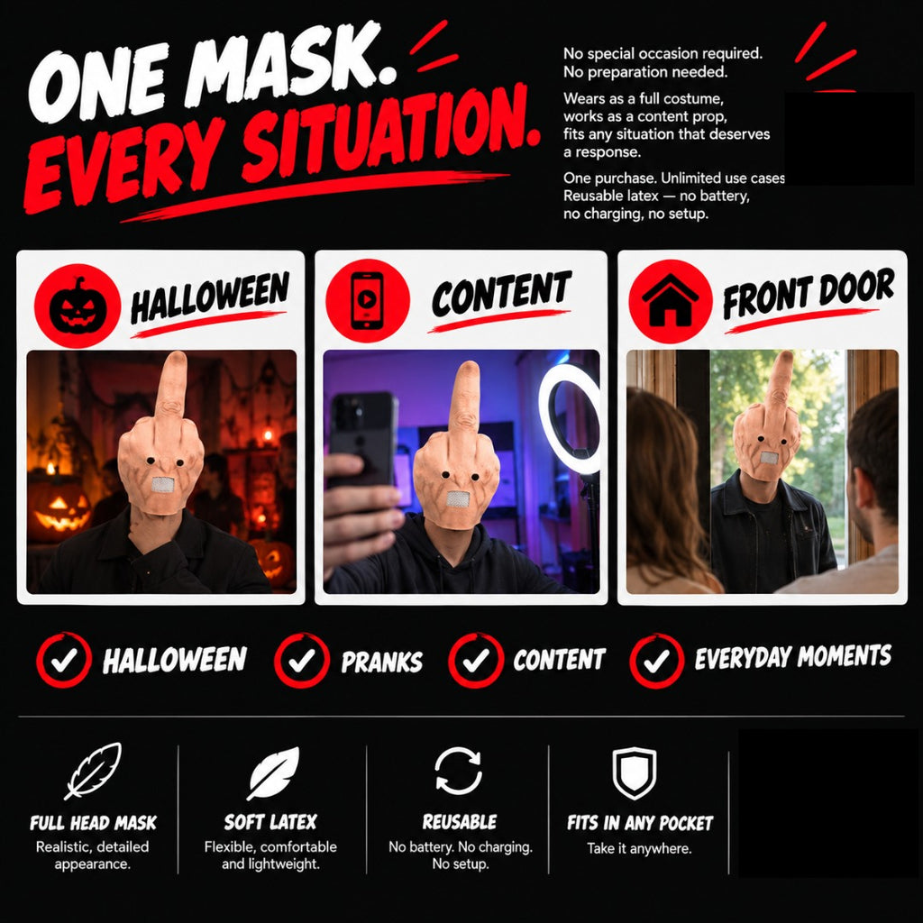 Solis Hollow — the finger mask at Halloween, in videos and at the front door