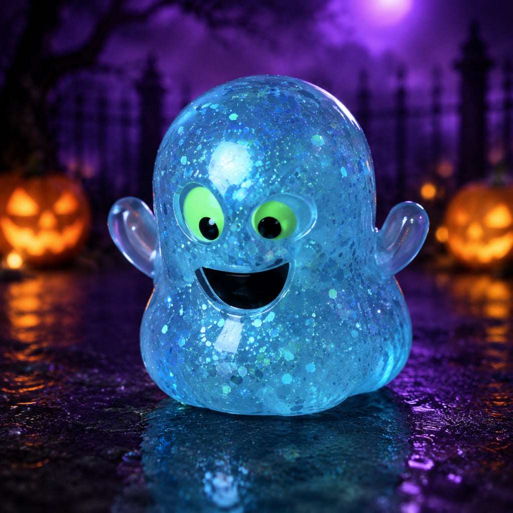 Solis Hollow — Ghost squishy toy in Blue glitter