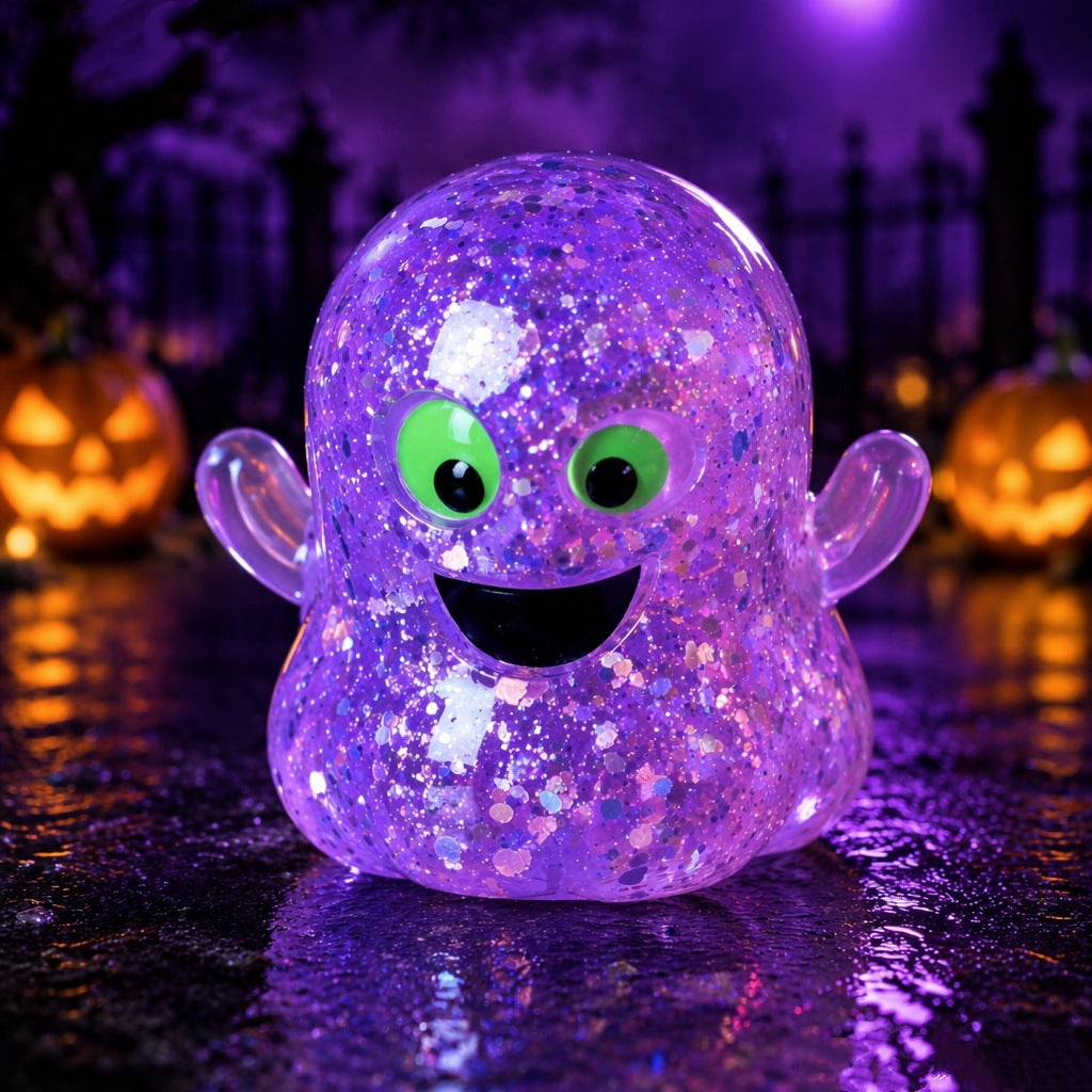 Solis Hollow — Ghost squishy toy in Purple glitter