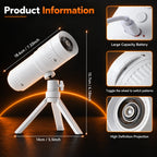 Solis Hollow Halloween Projector dimensions 18.6 x 15.7 x 14 cm, battery, pattern wheel and lens