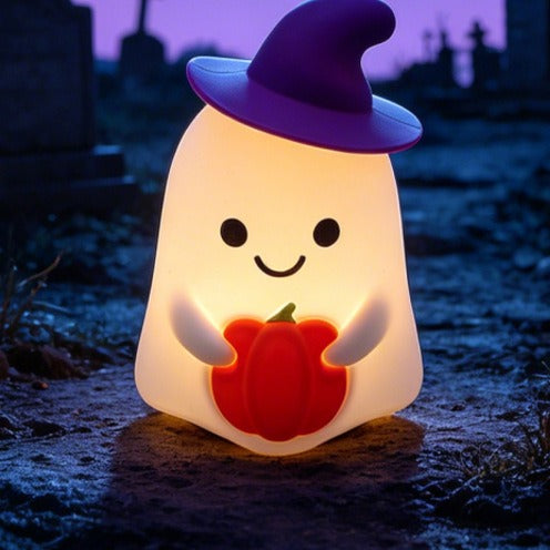 Solis Hollow — Pumpkin Witch silicone night light