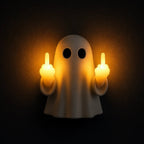 Solis Hollow Rude Ghost Night Light close up, both middle fingers lit warm