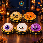 Solis Hollow — five Halloween squishy buns in their mini steamers