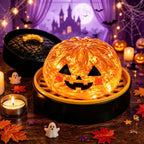 Solis Hollow — Jack-o'-Lantern squishy bun, 8.5 cm, in its mini steamer