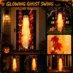 Solis Hollow Swinging Ghost glowing in different spots around a house at night