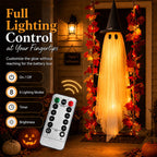 Solis Hollow Swinging Ghost remote with on/off, 8 lighting modes, timer and brightness