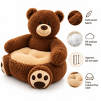 Hug Seat — Dark Brown Bear: plush dark brown bear baby seat with arms