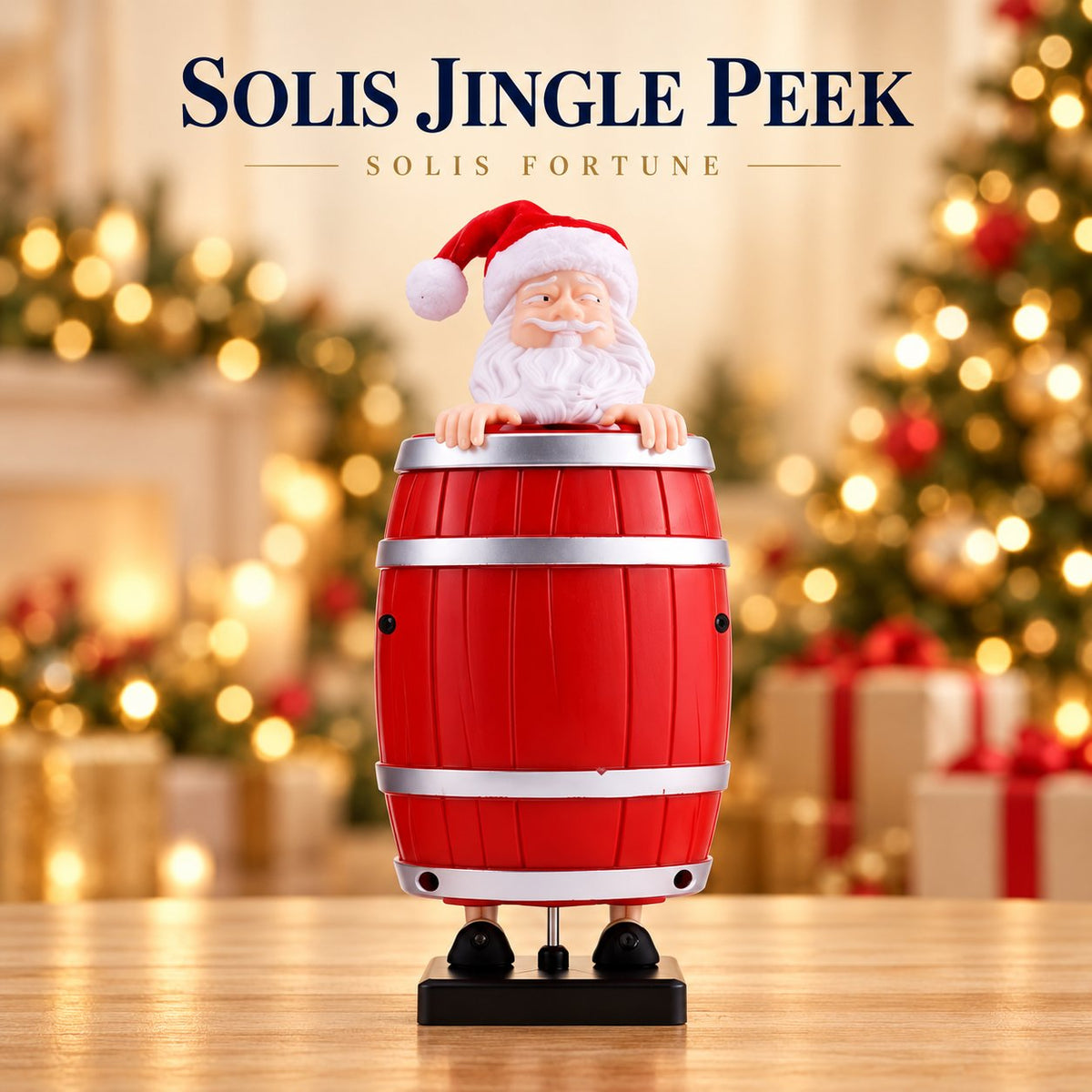 Santa — barrel candy cane holder with candy stick dispenser, surprise reveal and refill
