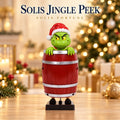 Grinch — barrel candy cane holder in a Santa hat with surprise reveal