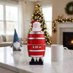 Solis Jingle Peek — Santa barrel candy holder, 8.46 in tall and 3.35 in wide, on a Christmas table