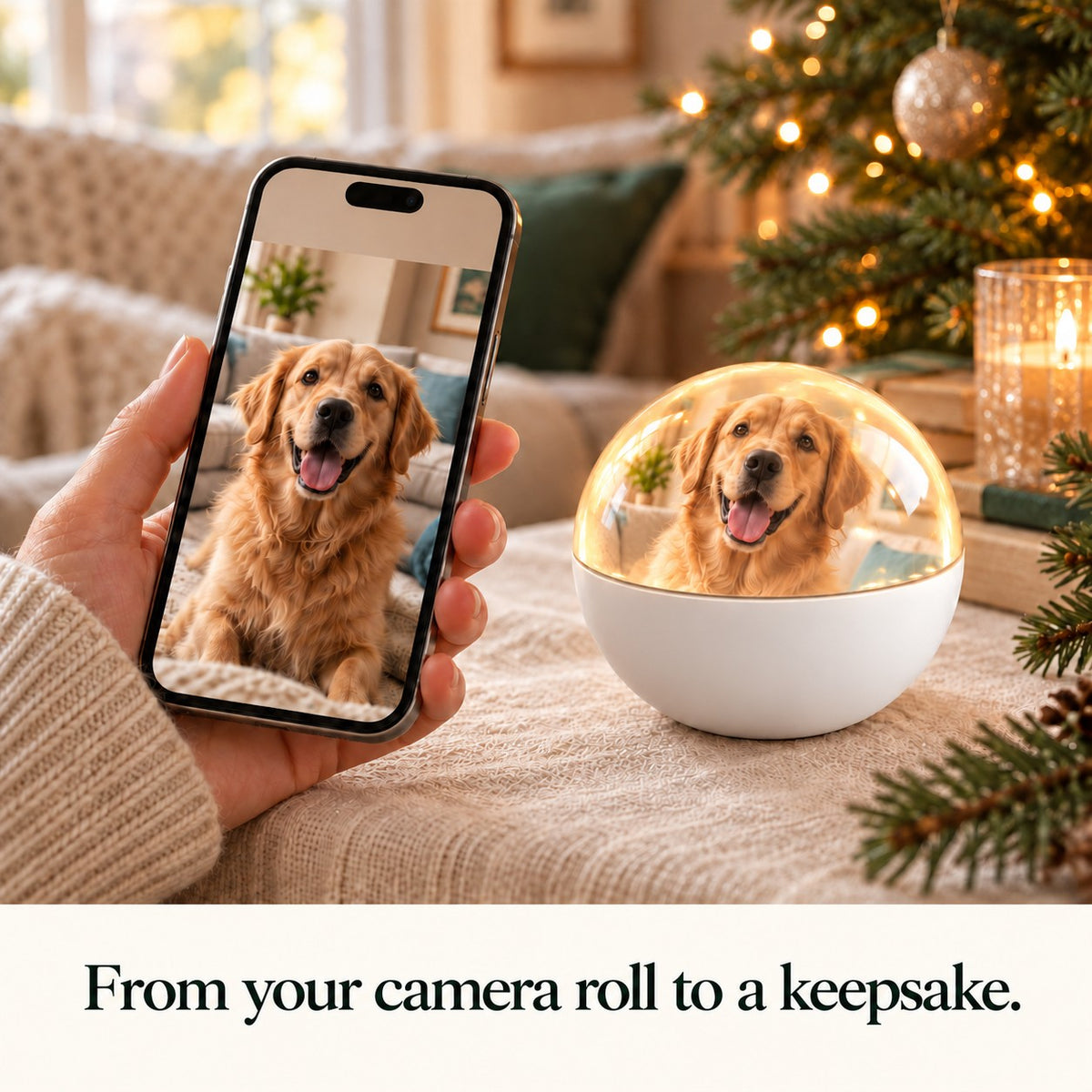 Solis Keepsake Orb — sending a video from the phone to the memory orb ornament