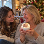 Solis Keepsake Orb — mom smiling at the memory orb gift