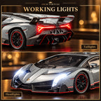Solis Veneno — working headlights and taillights on the 1:24 Lamborghini model car
