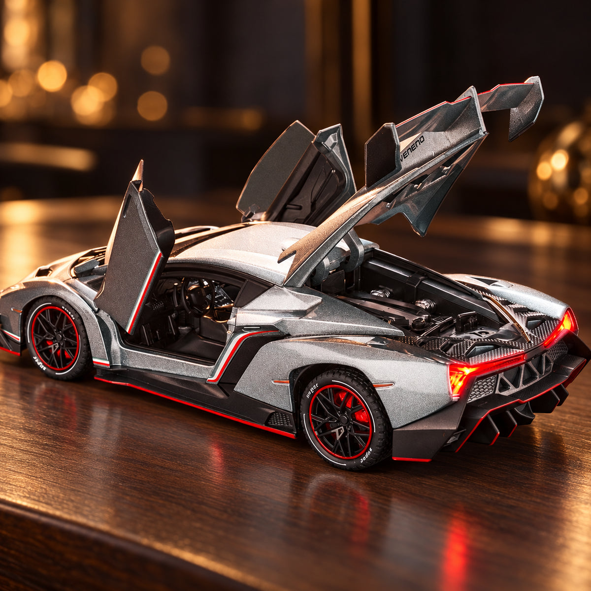 Solis Veneno — Lamborghini Veneno model car with doors, bonnet and engine cover open