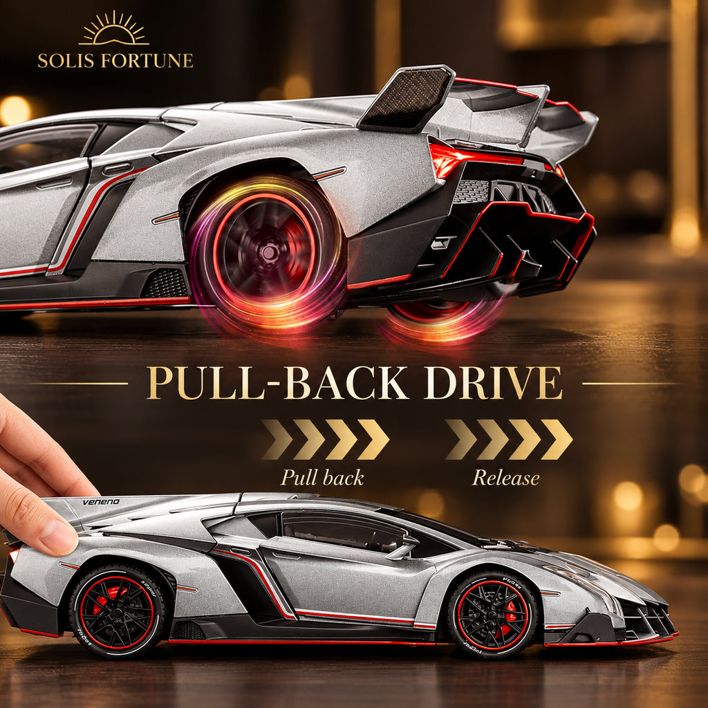 Solis Veneno — pull-back motor: pull the Lamborghini model back and let it go