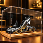 Solis Veneno — Lamborghini Veneno model car on a wood light-up base in an acrylic case