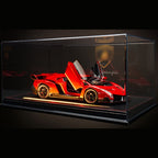 Solis Veneno — Red / Leather Light-Up Base + Case + Logo Backdrop: Lamborghini Veneno 1:24 model car, red, leather light-up base + case + logo backdrop
