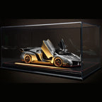 Solis Veneno — Silver / Leather Light-Up Base + Case: Lamborghini Veneno 1:24 model car, silver, leather light-up base + case