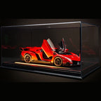 Solis Veneno — Red / Leather Light-Up Base + Case: Lamborghini Veneno 1:24 model car, red, leather light-up base + case