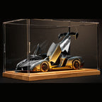 Solis Veneno — Silver / Wood Light-Up Base + Case: Lamborghini Veneno 1:24 model car, silver, wood light-up base + case