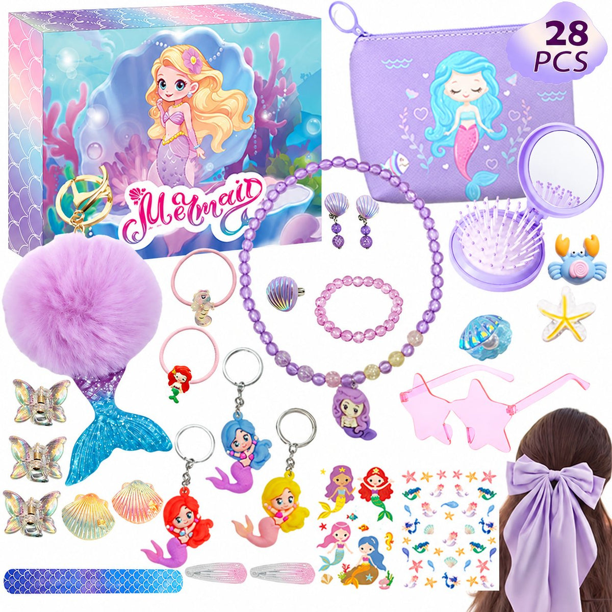 Mermaid Advent Calendar for Girls — Solis Little Mermaid Pouch, full set